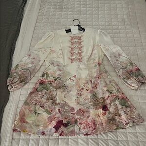Zimmermann Floral Dress in Cream and Pink